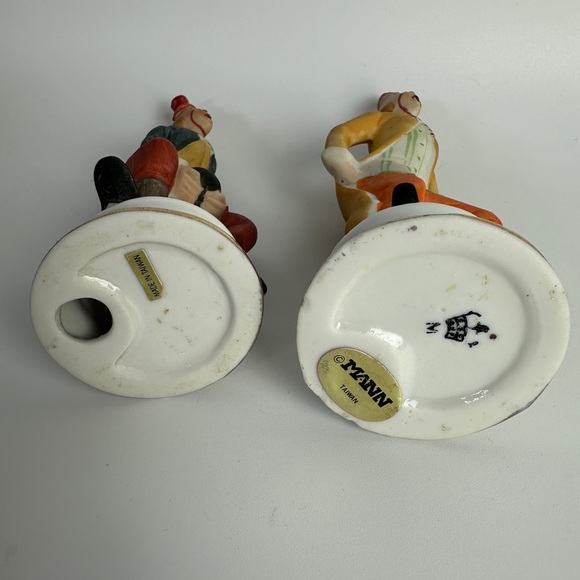 VTG MANN MCML‎ XXX CERAMIC PORCELAIN BISQUE CIRCUS CLOWNS 2 FIGURINES SCULPTURES - Picture 5 of 5
